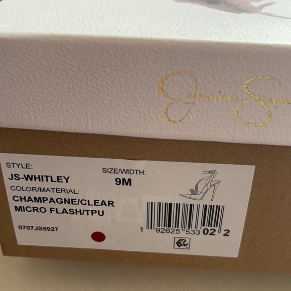 Rhinestone Embellished Clear Evening dress sandals. Size 9M. Never worn. - Picture 2 of 5